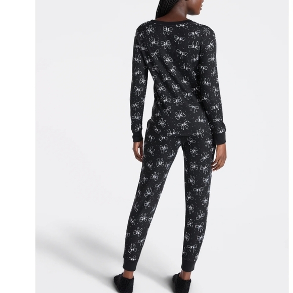 Joyspun Women's XL Waffle Knit Sleep Top, Joggers, Socks 3-Piece Pajama Set - Picture 2 of 7